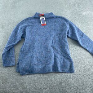 Womens Blue Mock Neck Sweater By Well Worn M Wool Blend Acrylic NWT 0114